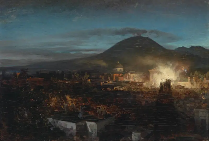 Fyrverkeri i Torre dell'Annunziata av Oswald Achenbach