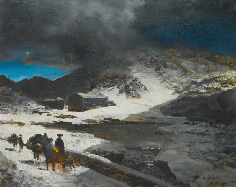 Det stora Sankt Bernhardshospitset i Alperna av Oswald Achenbach