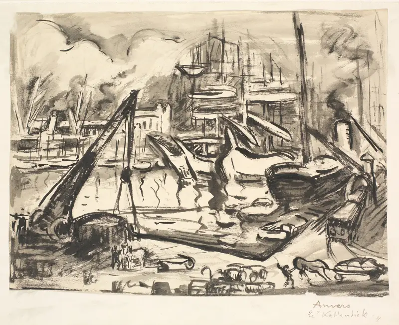Havnebassängen Kattendijk i Antwerpen av Emile Othon Friesz