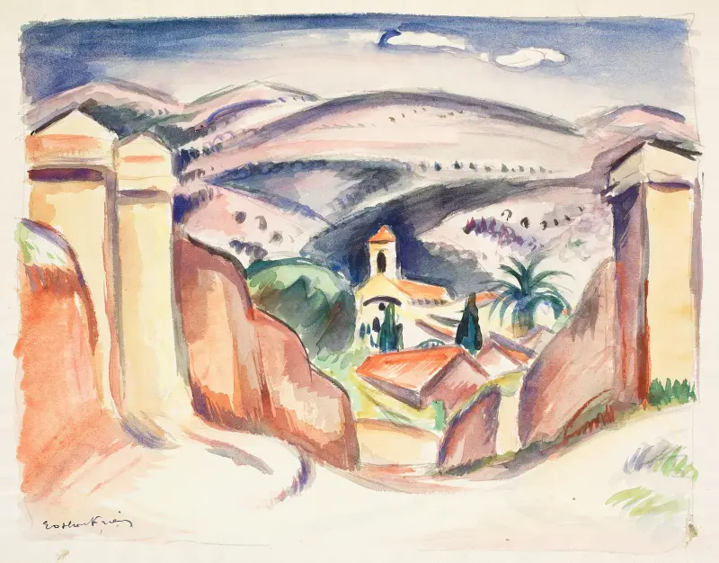 Ingången till Cassis, även kallad Kyrktornet i Cassis av Emile Othon Friesz
