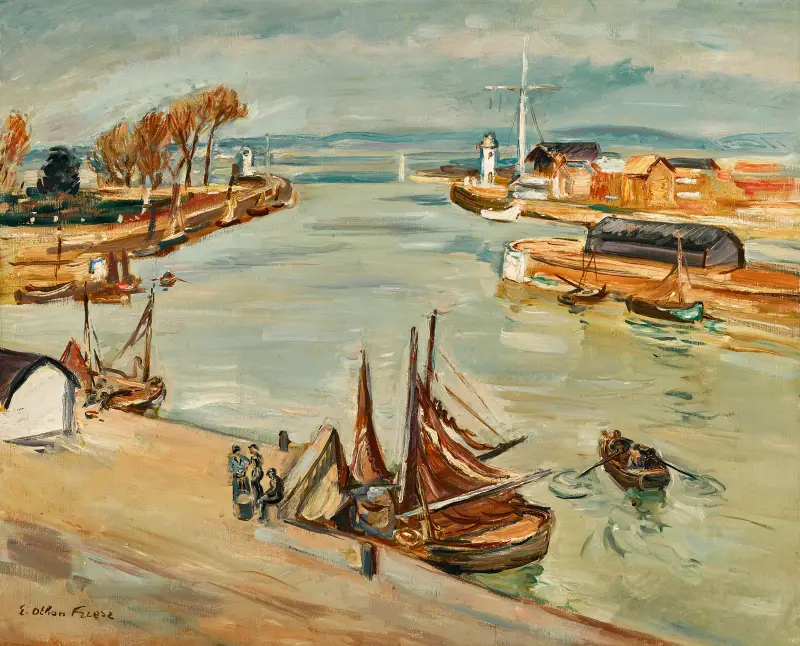 Le port de Honfleur – nr 1 av Emile Othon Friesz
