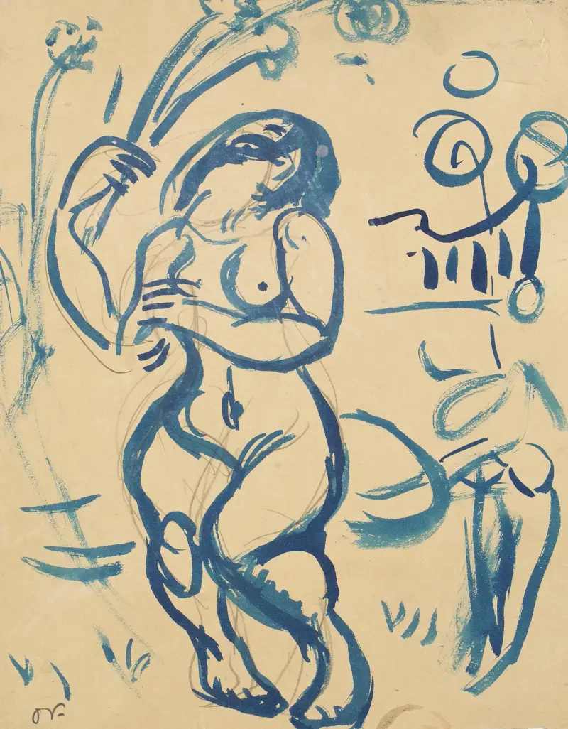 Stående nøgen kvinde. av Emile Othon Friesz