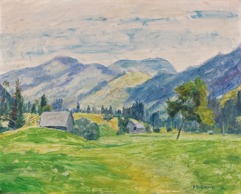 Světlý letní den v Allgäu (Unterjoch u Hindelangu), Otto Modersohn