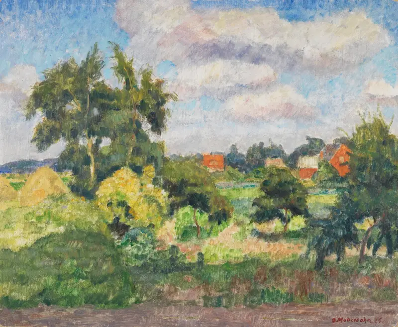 Sommardag på fälten vid Fischerhude av Otto Modersohn