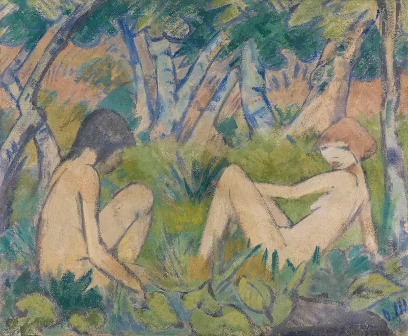 Zwei Mädchen im Walde av Otto Mueller