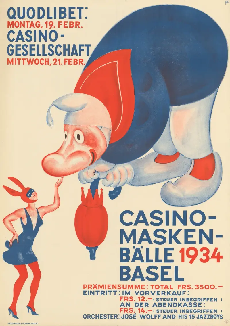 Maskeradbaler på casinot 1934 Basel av Otto Plattner