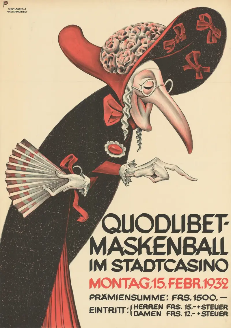 Quodlibet-maskeradbal på Stadtcasino Basel av Otto Plattner