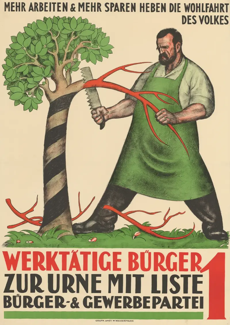 Arbetande medborgare – Till valurnan med Lista 1 – Medborgar- och näringspartiet av Otto Plattner
