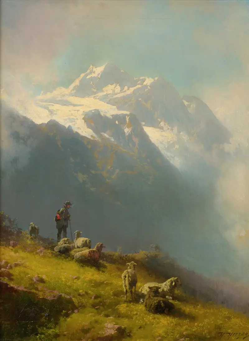Pastýř se svým stádem, Hermann Ottomar Herzog