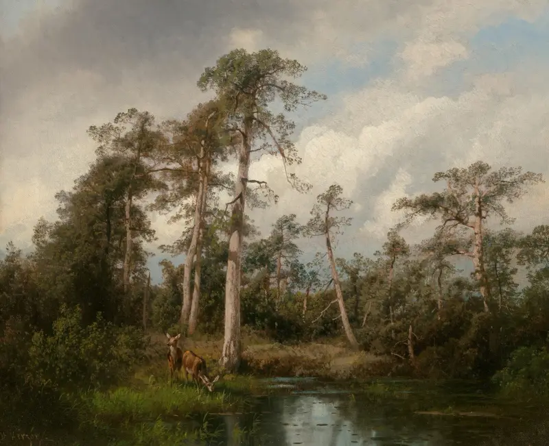 Hirsche in Gulph Hummock von Hermann Ottomar Herzog