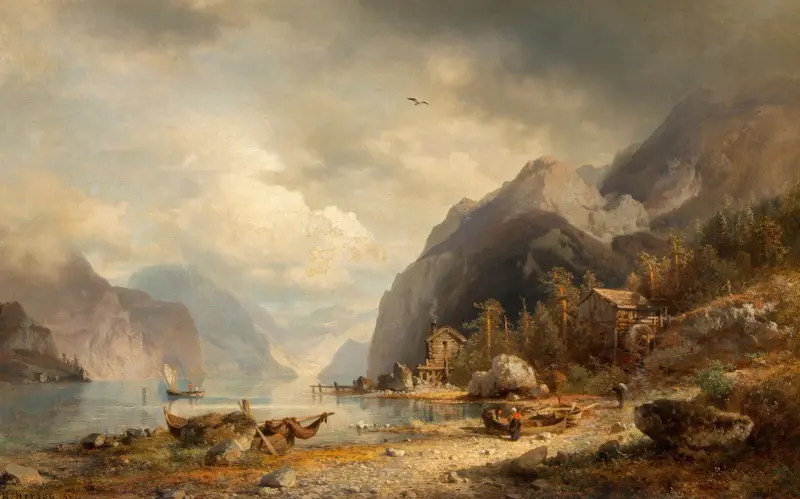 Fiskeby av Hermann Ottomar Herzog