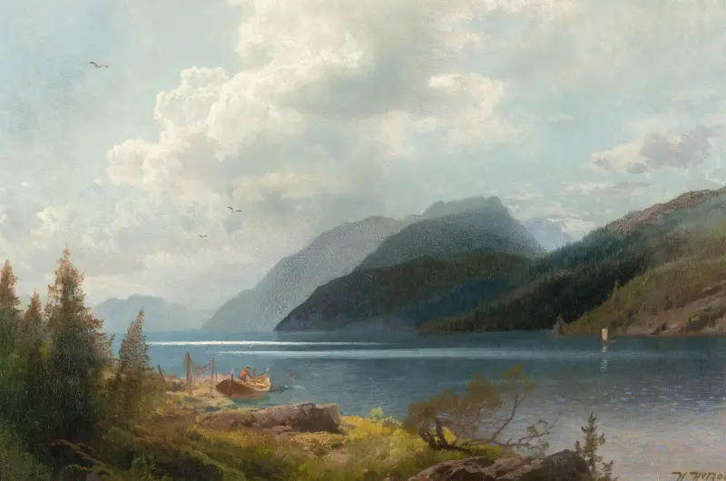 Bergssjö, Sognefjorden, Norge av Hermann Ottomar Herzog