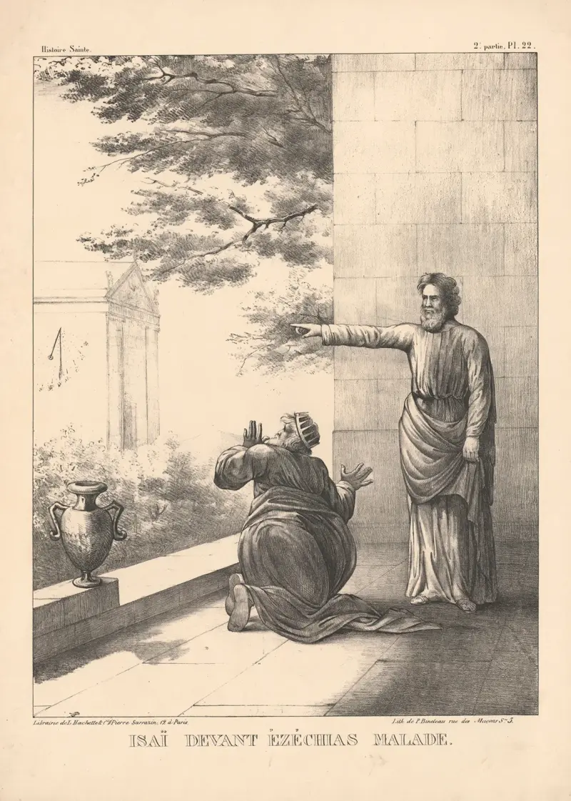 Izaiáš před nemocným Ezechiášem, P. Bineteau