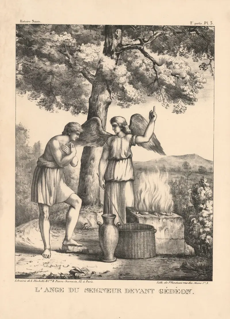 Der Engel des Herrn vor Gideon von P. Bineteau