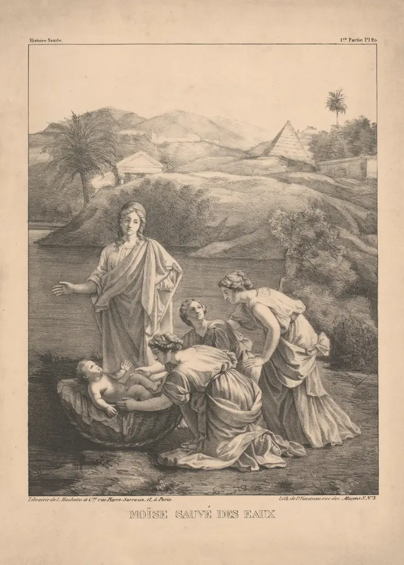 Moses wird aus dem Wasser gerettet von P. Bineteau