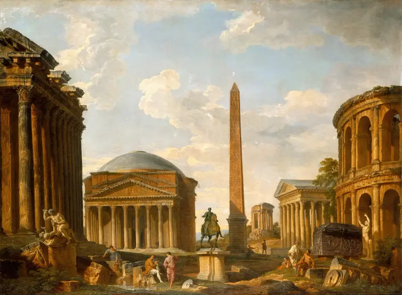 Römisches Capriccio: Das Pantheon und andere Monumente von Giovanni Paolo Panini