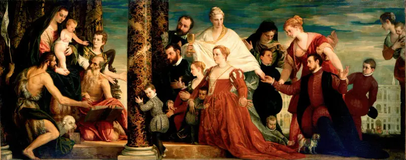Madonnan i familjen Cuccinas ägo av Paolo Veronese
