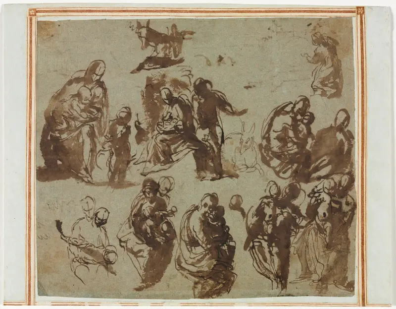 Skisser av madonnan och barnet av Paolo Veronese
