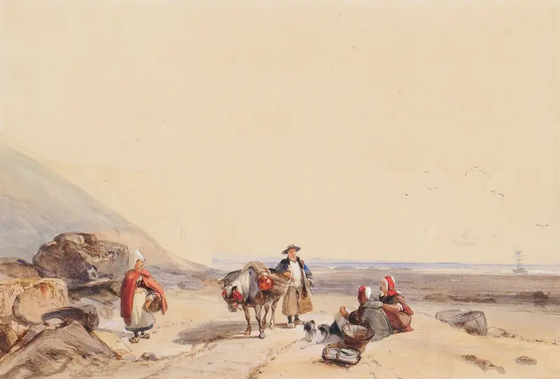Kustscen med figurer av Richard Parkes Bonington