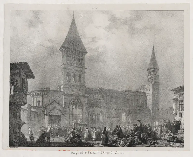 Klosterkyrkan i Tournus av Richard Parkes Bonington