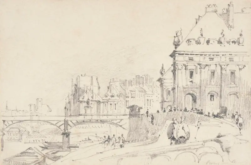 L’Institut et le pont des Arts av Richard Parkes Bonington