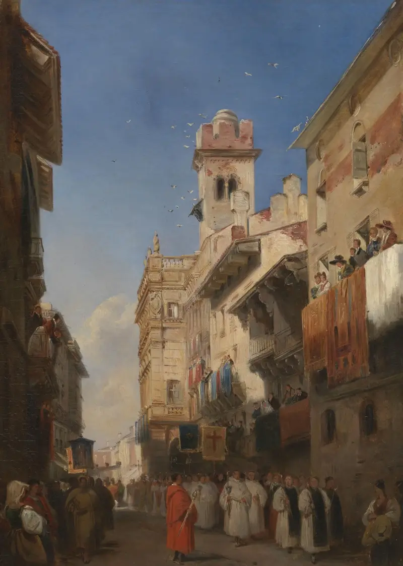 Procesja w Weronie, Richard Parkes Bonington