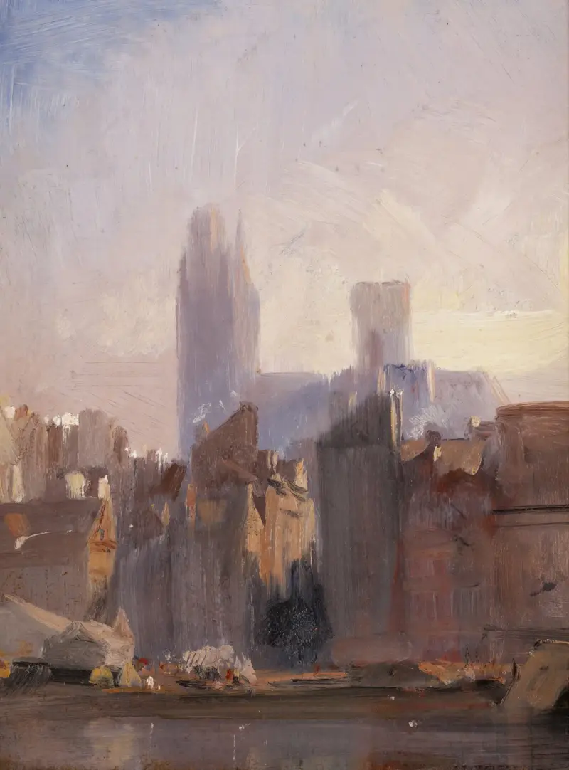 Rouen-katedralen, soluppgång av Richard Parkes Bonington