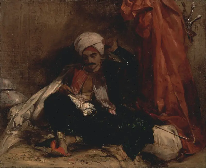 Seated Turk av Richard Parkes Bonington