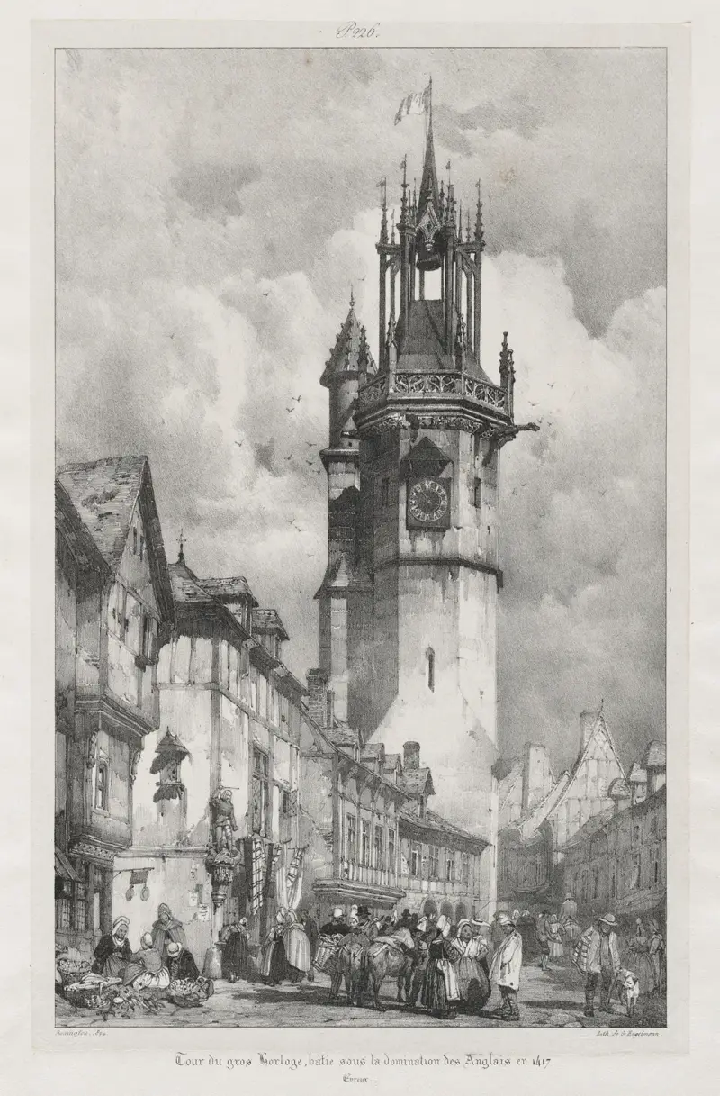 Tour du Gros-Horloge, Évreux av Richard Parkes Bonington