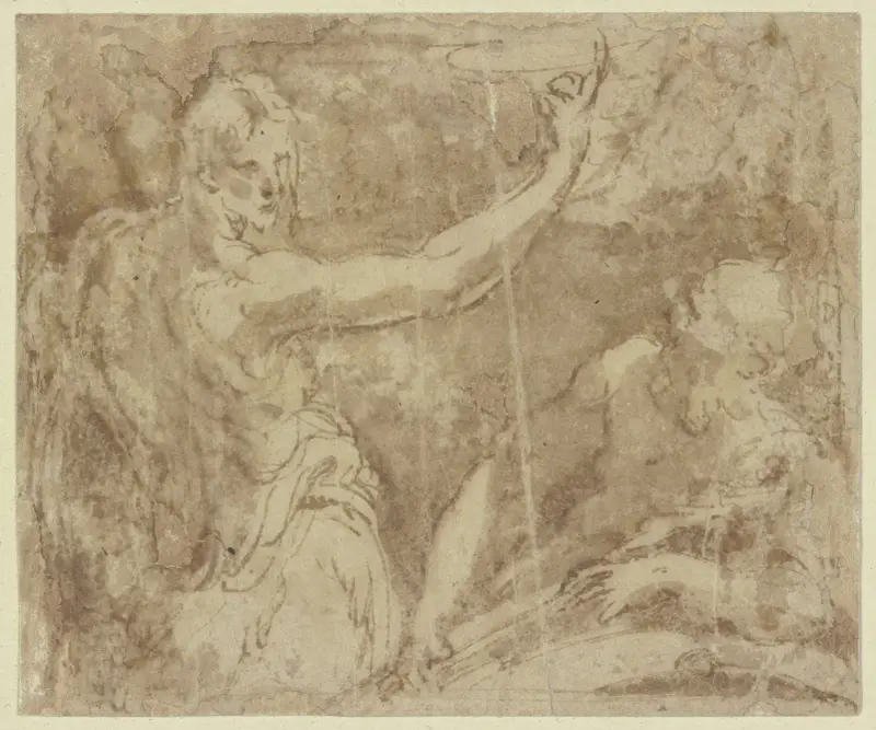 De heliga Johannes Döparen och Hieronymus av Parmigianino