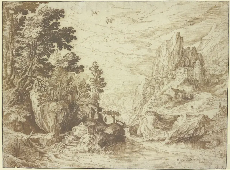 Ansicht einer Campagnalandschaft av Paul Bril