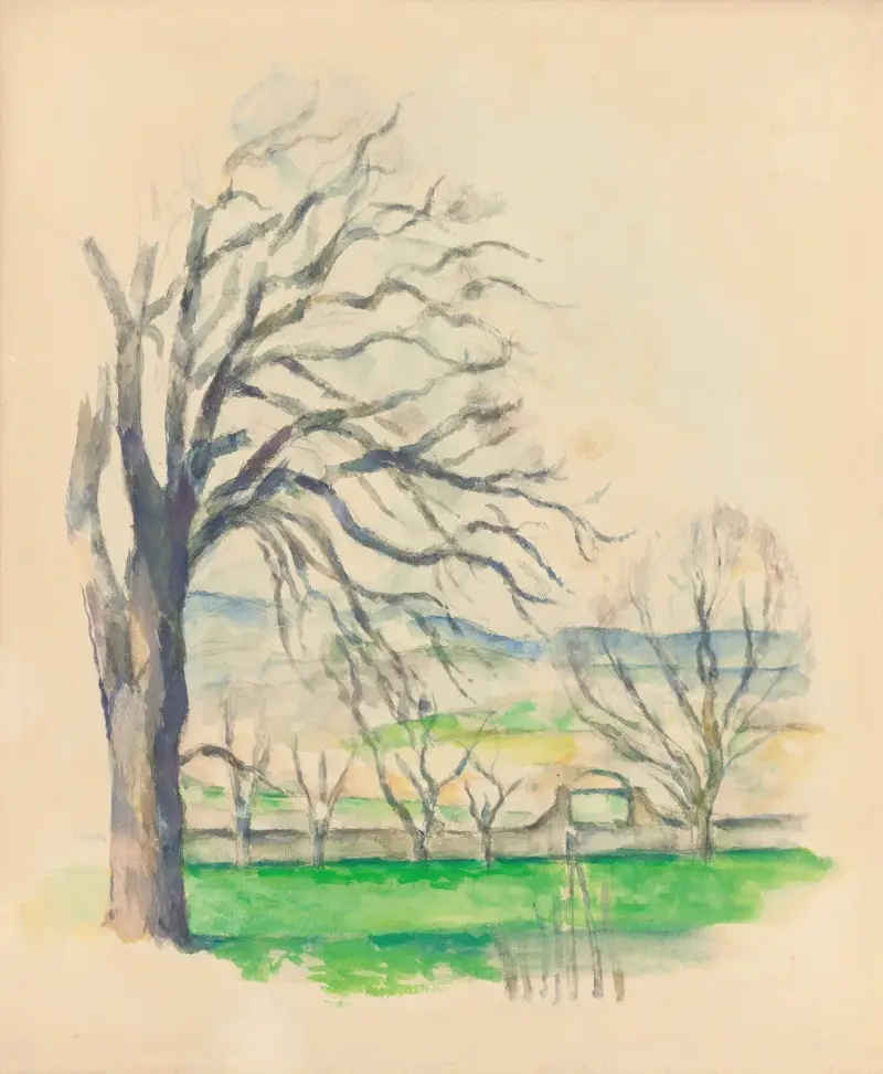 Entlaubter Baum bei Jas de Bouffan von Paul Cézanne