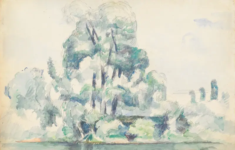 Banks of the Seine at Médan, 1880 av Paul Cézanne