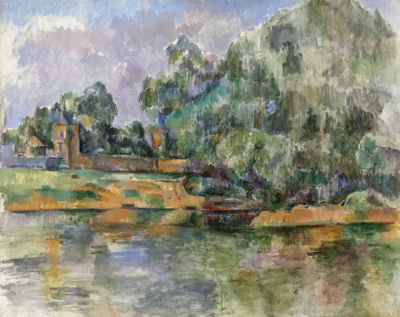 Seines strand vid Médan, 1885 av Paul Cézanne