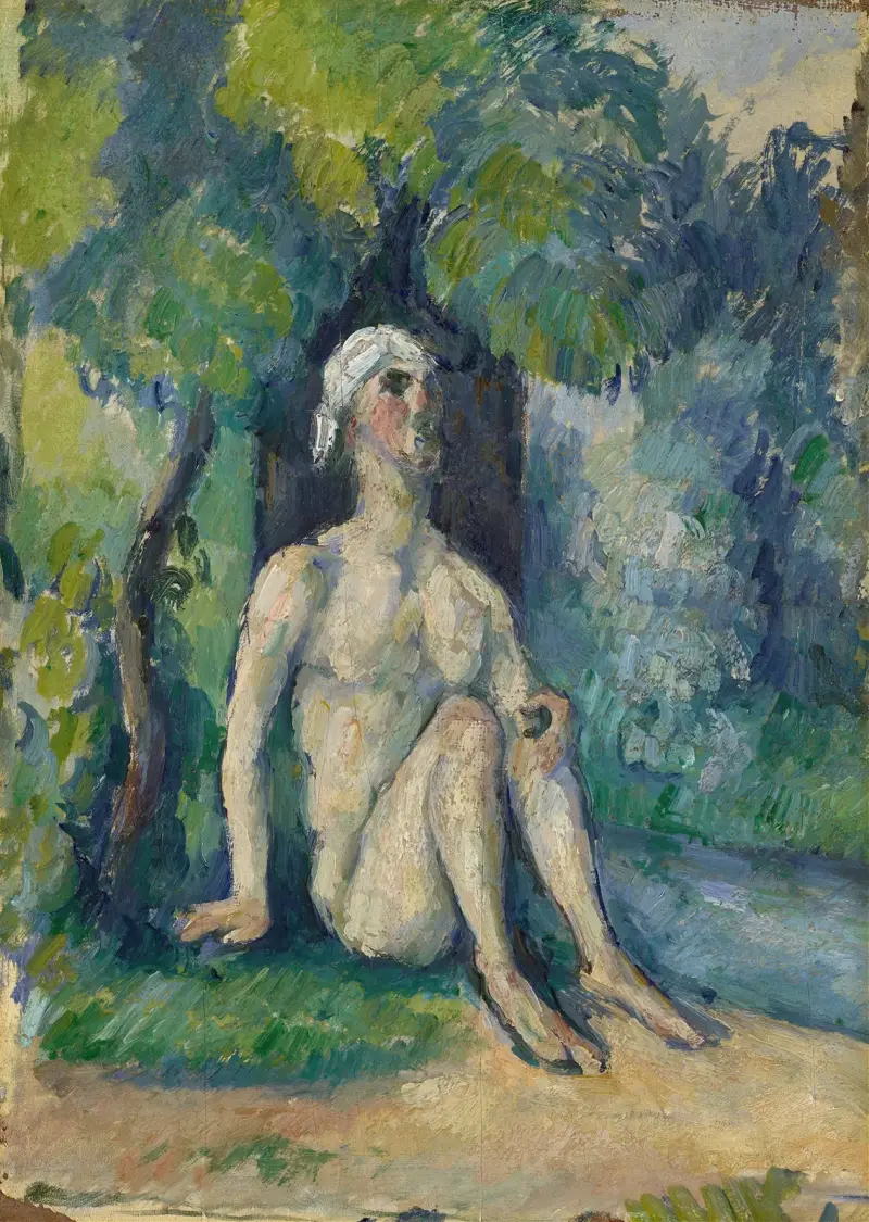 Bathers Sitting On The Water av Paul Cézanne