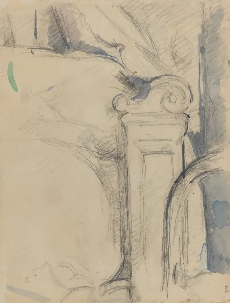 Bedpost (verso) av Paul Cézanne