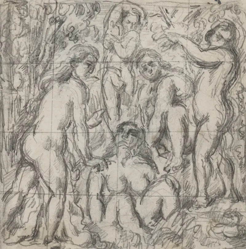 Fünf Badende, 1879 von Paul Cézanne