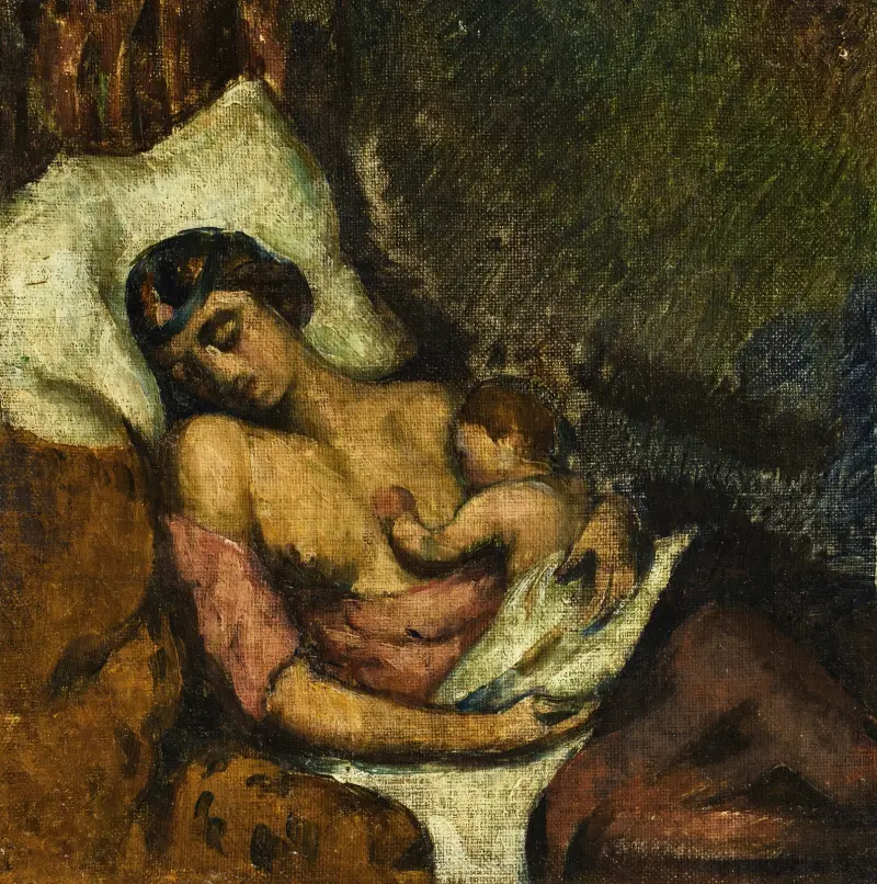 Kvinna som ammar sitt barn av Paul Cézanne