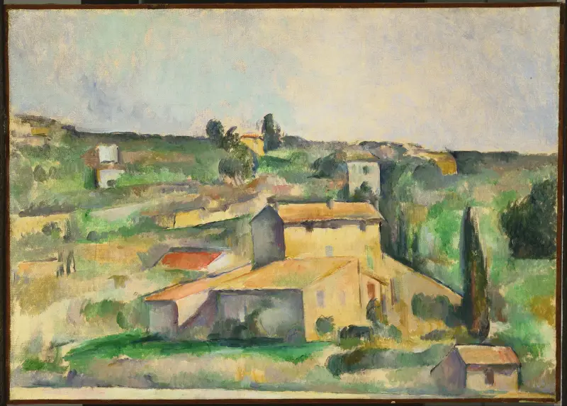 Fields at Bellevue av Paul Cézanne