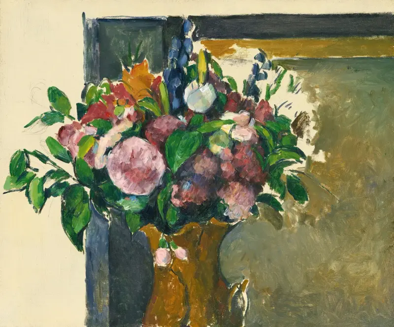 Blumen in einer roten Vase von Paul Cézanne