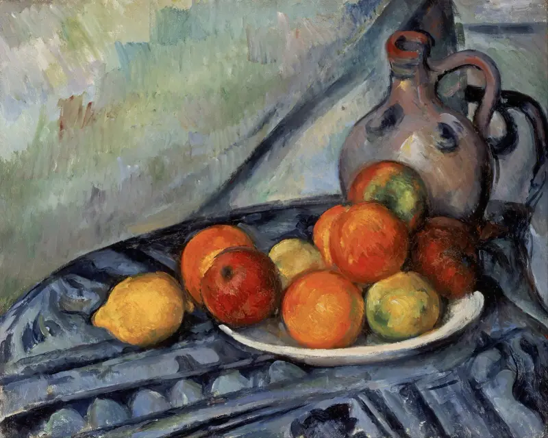Owoce i dzban na stole, Paul Cézanne