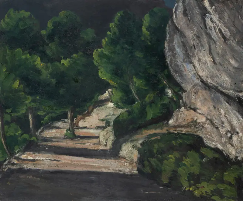 Landscape. Road with Trees in Rocky Mountains av Paul Cézanne