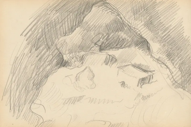 Landskap sett inifrån en grotta av Paul Cézanne