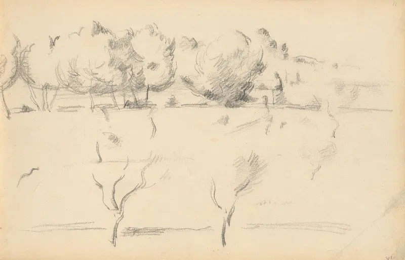 Landscape with Trees av Paul Cézanne