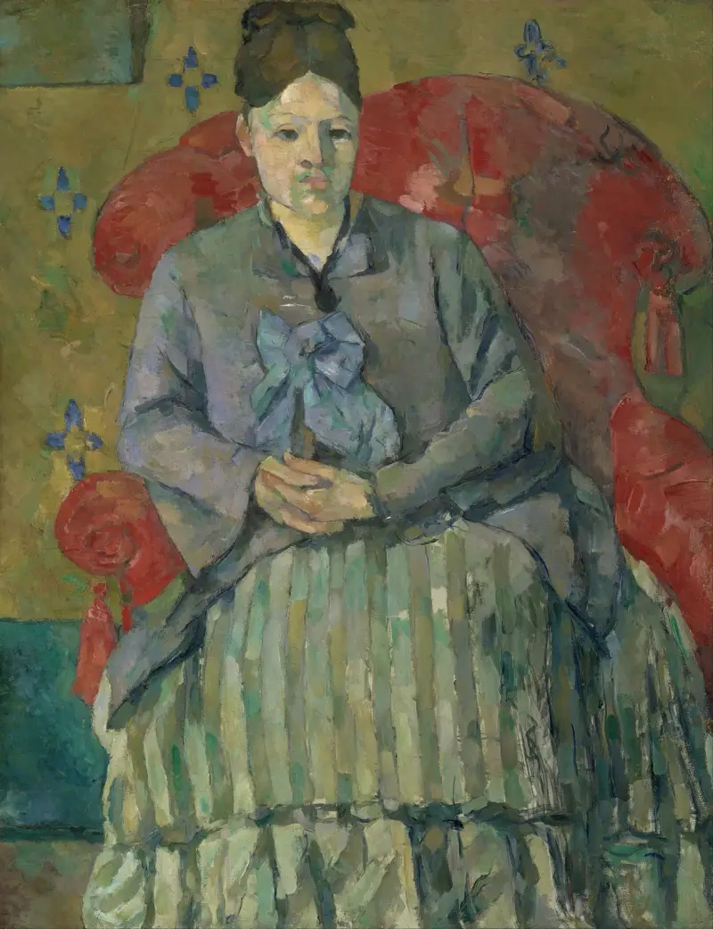 Madame Cézanne im roten Sessel von Paul Cézanne