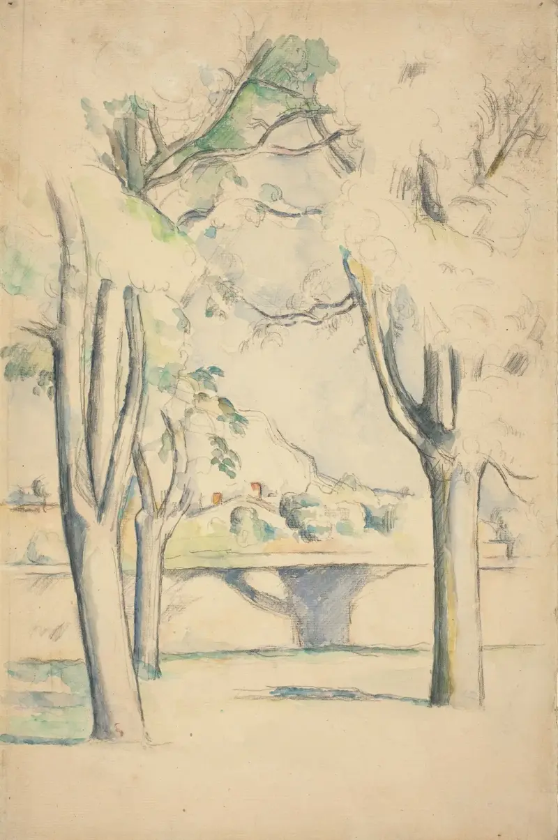 Mont Sainte-Victoire, vom Jas de Bouffan aus gesehen, 1885 von Paul Cézanne