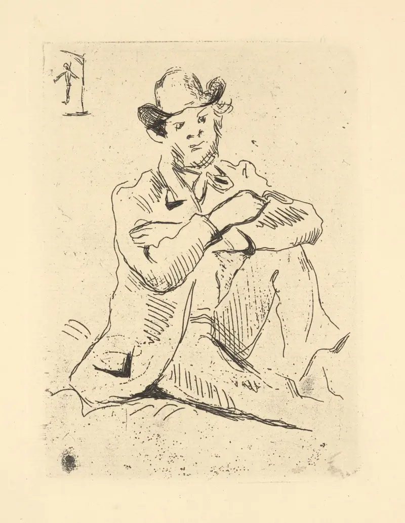 Porträtt av Guillaumin av Paul Cézanne