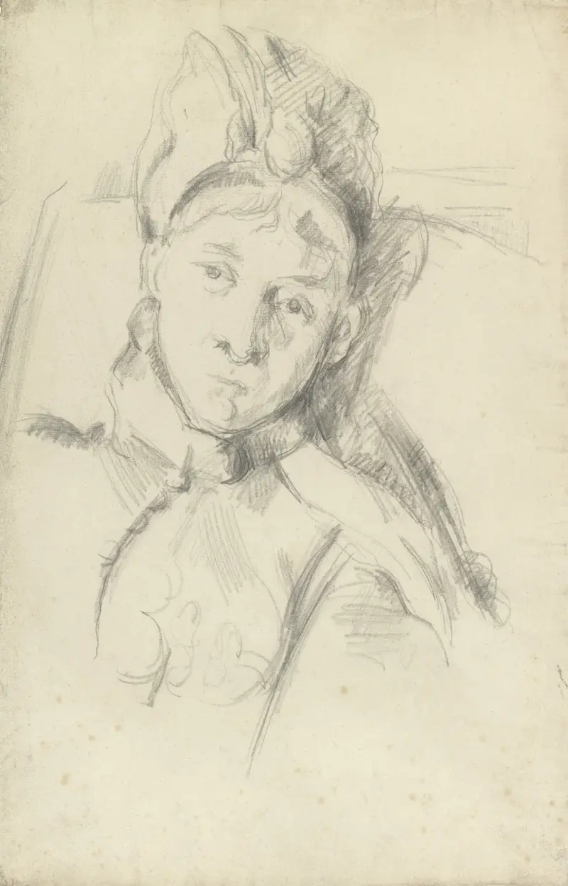 Porträtt av Hortense Cézanne-Figuet, konstnärens hustru av Paul Cézanne