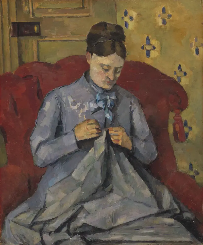 Porträtt av konstnärens hustru av Paul Cézanne