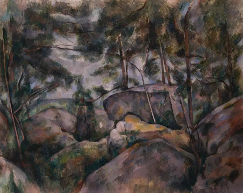 Rocks in the Forest av Paul Cézanne